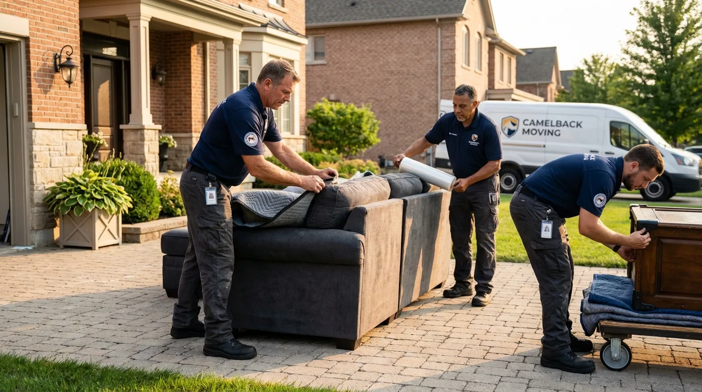 Large estate moving crew wrapping furniture in Rosebud, SD